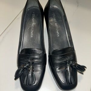 Stuart Weitzman Black Tassel Loafers